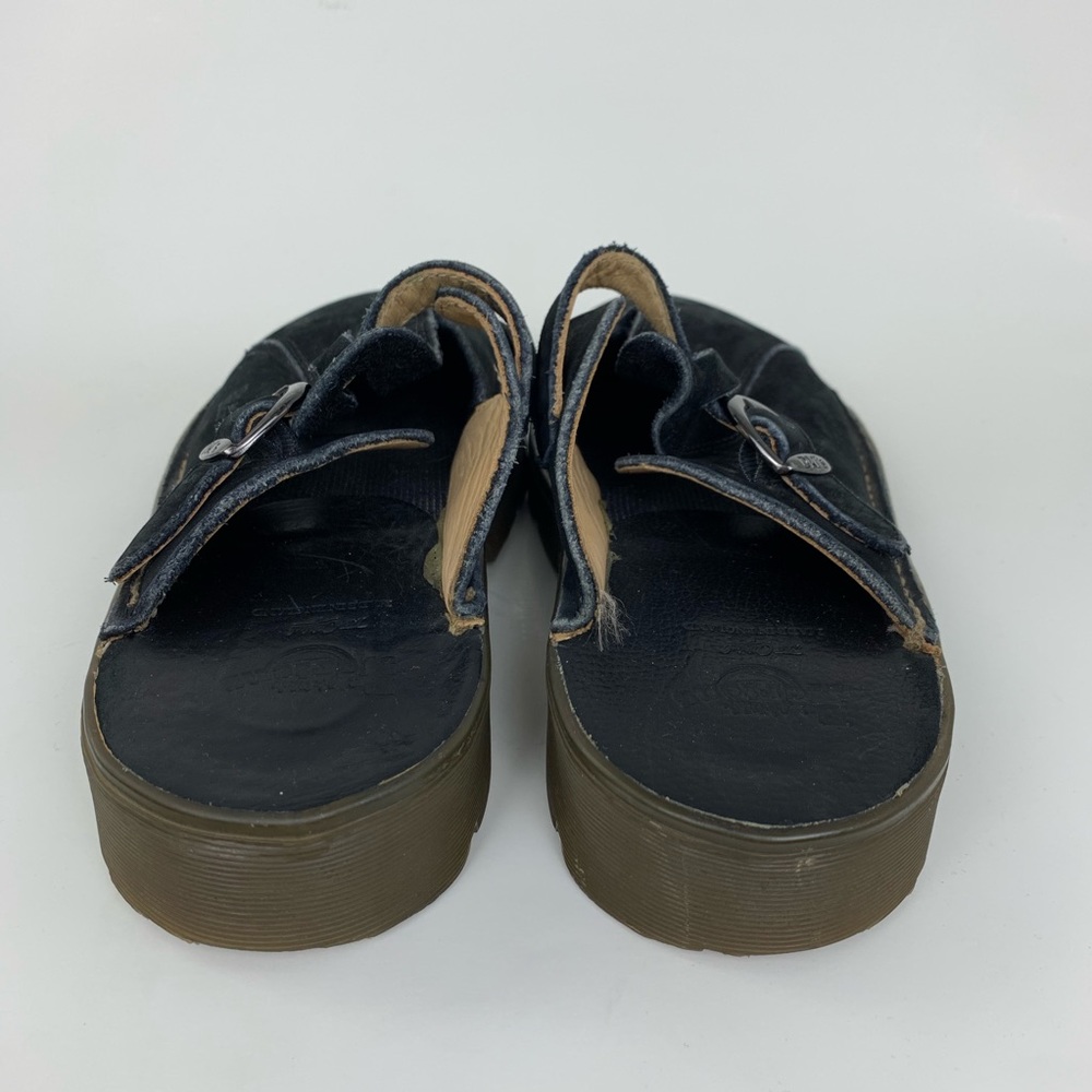 Dr. Martens Black Suede Slip On Buckle Clog Shoes - Picture 4 of 6